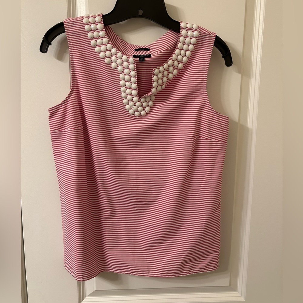 Talbots Pink Embellished Sleeveless Tank Top